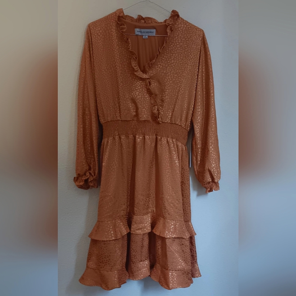 Emma & Michele Yellow Ruffle Dress Size Pl Romantic Tiered Flowy Cute